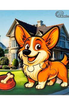 Деревянный сортер PuzzleOk Веселый песик, 4 детали, от 1.5 лет, 14*14 см (Puz-88753)