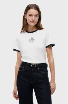Женская белая футболка ROUNDAL Белый L Tommy Hilfiger WW0WW50032