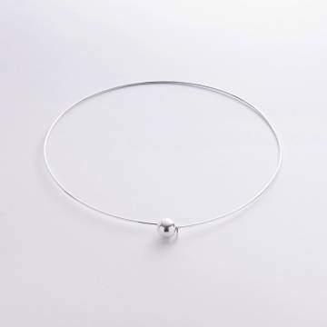 Колье - чокер "Adele" в серебре с шариком (10 мм) 181328 Колье - чокер "Adele" в серебре с шариком (10 мм) 181328