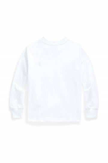 Хлопковый детский лонгслив Polo Ralph Lauren цвет белый однотонный 322843804004 Хлопковый детский лонгслив Polo Ralph Lauren цвет белый однотонный 322843804004