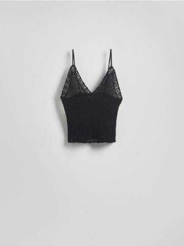 Reserved - В’язаний топ - чорний - 105HE-99X Reserved - В’язаний топ - чорний - 105HE-99X