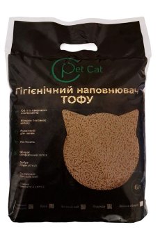 Гигиенический наполнитель для кошачьего туалета Pet Cat Тофу, с ароматом кофе, 6 л, 2.5 кг