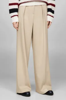 Женские бежевые брюки THC JERSEY WIDE LEG Бежевый M Tommy Hilfiger WW0WW39455