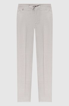 Серые брюки из шерсти и шелка