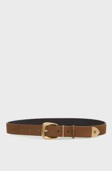 Женский коричневый замшевый ремень TIP BUCKLE 30MM Коричневый 70 Calvin Klein LV04F7114G