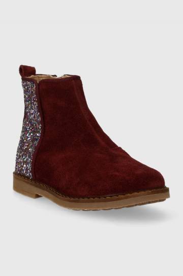 Детские замшевые ботинки Pom Dapi TRIP BACK цвет бордовый