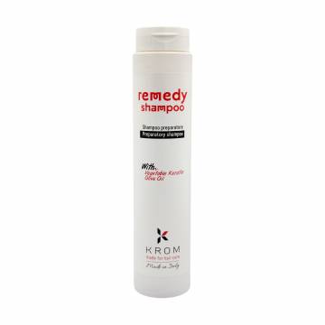 Восстанавливающий шампунь для волос Krom Remedy Shampoo с растительным кератином и оливковым маслом, 250 мл Восстанавливающий шампунь для волос Krom Remedy Shampoo с растительным кератином и оливковым маслом, 250 мл