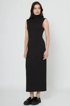 Женское черное платье с узором Черный XS HUGO 50550118;001