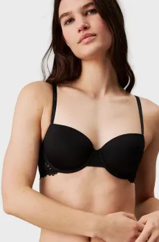 Женский черный бюстгальтер LIGHTLY LINED BALCONETTE Черный 36DD Calvin Klein 000QF7577E