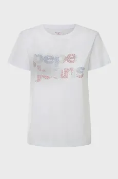 Женская белая футболка Белый S Pepe Jeans PL505970