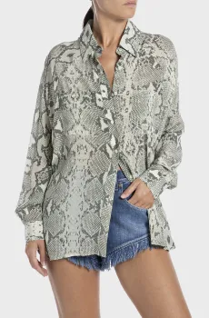 Женская блуза с узором Разноцветный XS Replay WI2387.000.A74936