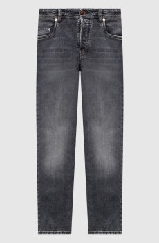 Серые джинсы с эффектом потертости