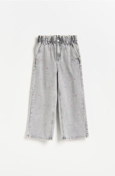 Reserved - Джинси wide leg з вишивкою - світло-сірий - 097JU-09J
