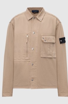 Бежевая куртка с патчем логотипа