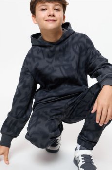 Кофта hoodie з принтом graffiti - темно-сірий
