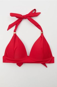 Трикутний Верх Бікіні із Зав’язками на Шиї та Спині - червоний