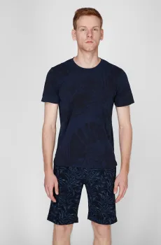 Мужская темно-синяя футболка с узором Синий XL Pierre Cardin PC.-C5 21150.2089
