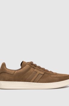 Коричневые кроссовки из нубука с логотипом