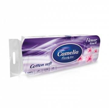 Туалетная бумага Camelia Flower Touch Магнолия, белая, 3-слойная, 106 отрывов, 10 рулонов Туалетная бумага Camelia Flower Touch Магнолия, белая, 3-слойная, 106 отрывов, 10 рулонов