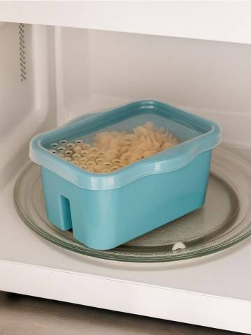 Контейнер з кришкою для приготування в мікрохвильовій печі - темно-синій