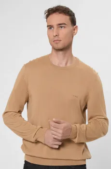 Мужской бежевый шерстяной джемпер Бежевый M BOSS 50476364;260