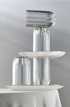 Набір склянок із золотою облямівкою 4 pack - clear