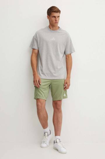 Хлопковая футболка adidas All SZN мужская цвет серый меланж IY4138 Хлопковая футболка adidas All SZN мужская цвет серый меланж IY4138