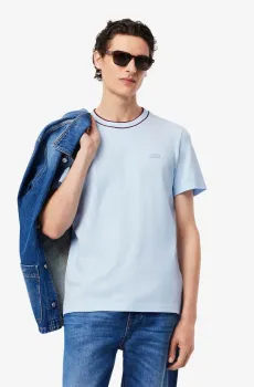 Мужская голубая футболка Regular Fit Голубой S Lacoste TH8174T01