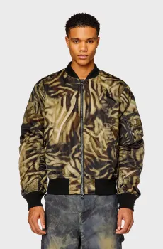 Мужской зеленый бомбер с узором J-DUBLEE Зеленый 48 Diesel A12602 0NJAW