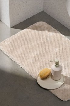 Однотонний килимок для ванної - бежевий