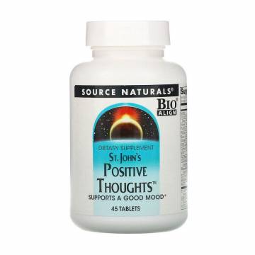Поддержание хорошего настроения Source Naturals St. Johns Positive Thoughts, 45 таблеток Поддержание хорошего настроения Source Naturals St. Johns Positive Thoughts, 45 таблеток