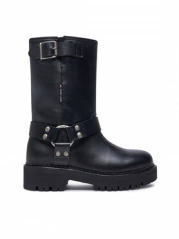 Tommy Jeans Ботильйони Tjw Urban Biker Boot Leather EN0EN02728 Чорний Tommy Jeans Ботильйони Tjw Urban Biker Boot Leather EN0EN02728 Чорний