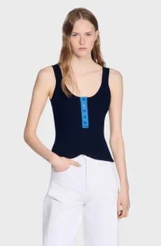 Женский темно-синий топ Синий XS Sandro SFPPU02875_Navy Blue