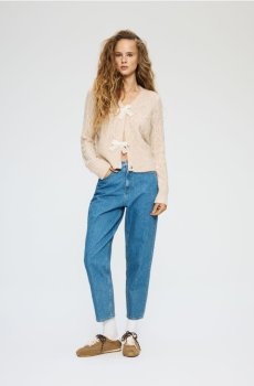 Reserved - Кардиган з бантиком - бежевий - 001JI-08M