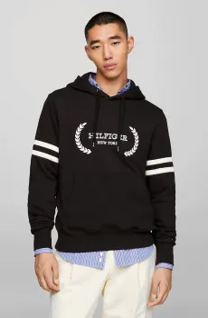 Мужское черное худи LAUREL MONOTYPE Черный S Tommy Hilfiger MW0MW33648