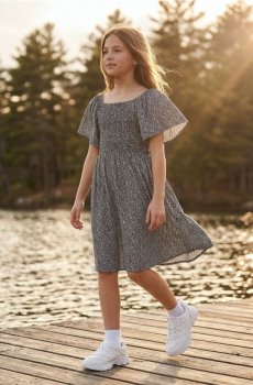 Сукня з широкими рукавами в леопардовий принт - різнобарвний