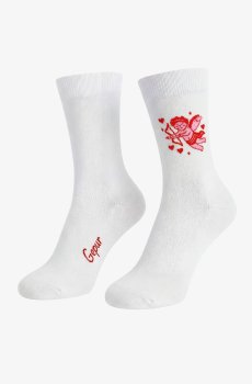 Молочні бавовняні шкарпетки з принтом Купідон