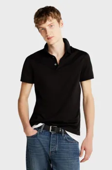 Мужское черное поло DC MERCERIZED SLIM POLO Черный S Tommy Hilfiger MW0MW36662