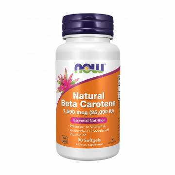 Натуральный бета-каротин Now foods Natural Beta Carotene 7500 мкг, 90 гелевых капсул Натуральный бета-каротин Now foods Natural Beta Carotene 7500 мкг, 90 гелевых капсул