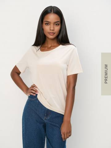 Mohito - LADIES` T-SHIRT - бежевий - XL Mohito - LADIES` T-SHIRT - бежевий - XL
