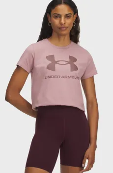 Женская розовая футболка UA Logo SS Розовый XS Under Armour 1356305-673