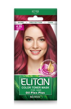 Тонирующая маска для волос Elitan Color Toner Mask 4.35 Сияющий рубин, 30 мл