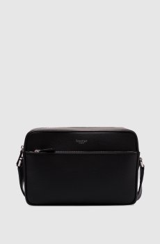 Черная кожаная сумка EAST WEST с логотипом