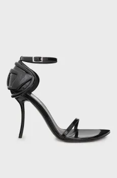 Женские черные кожаные босоножки Черный 38 Diesel Y03662 P7381