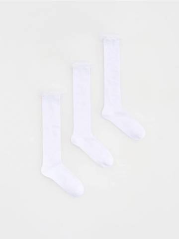 Reserved - GIRLS` KNEE-LENGTH SOCKS - білий - 635EB-00X Reserved - GIRLS` KNEE-LENGTH SOCKS - білий - 635EB-00X