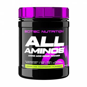 Аминокислоты Scitec Nutrition All Aminos Зелений чай и малина, в порошке, 340 г Аминокислоты Scitec Nutrition All Aminos Зелений чай и малина, в порошке, 340 г