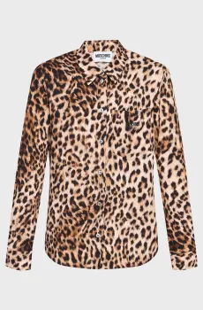 Женская коричневая рубашка с узором Коричневый 38 Moschino J0211.3245;1101