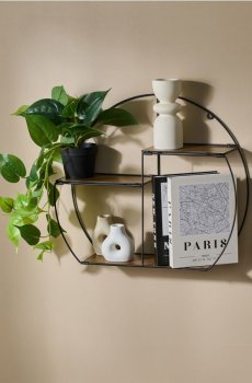 Металева настінна полиця - чорний