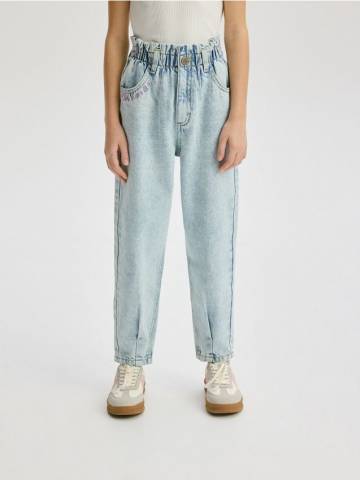 Reserved - Джинси baggy з вишивкою біля кишені - синій - 716CV-50J Reserved - Джинси baggy з вишивкою біля кишені - синій - 716CV-50J