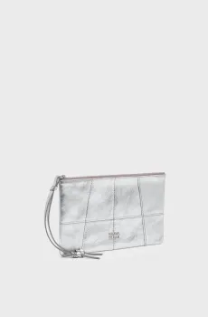 Женский серебристый кожаный клатч Серебряный ONESIZE Bimba Y Lola 262BBD409.10007